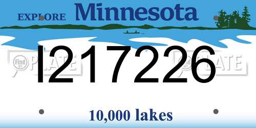 I217226 Minnesota License Plate