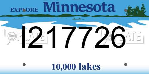I217726 Minnesota License Plate