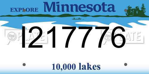 I217776 Minnesota License Plate