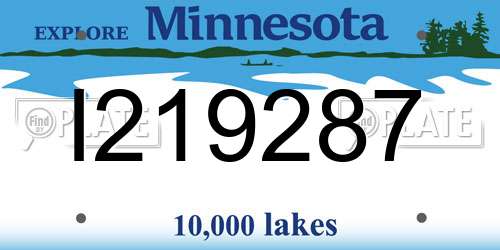 I219287 Minnesota License Plate