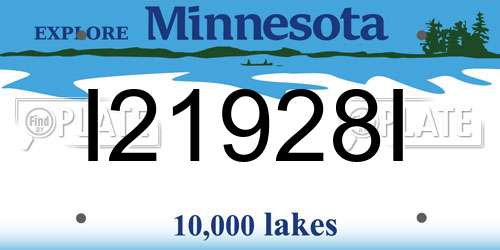I21928I Minnesota License Plate