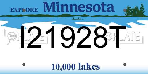 I21928T Minnesota License Plate