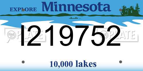 I219752 Minnesota License Plate