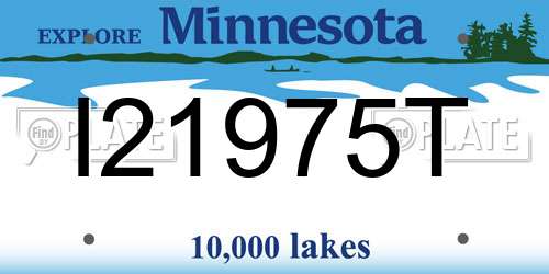 I21975T Minnesota License Plate