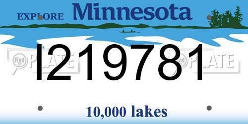 I219781 Minnesota License Plate
