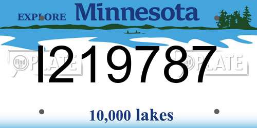 I219787 Minnesota License Plate