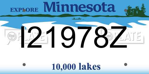 I21978Z Minnesota License Plate