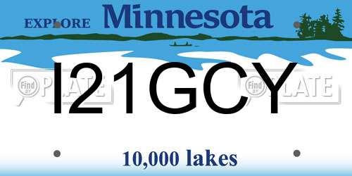I21GCY Minnesota License Plate