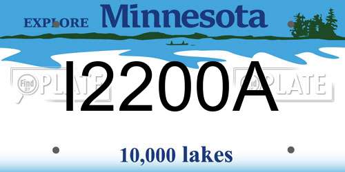 I2200A Minnesota License Plate