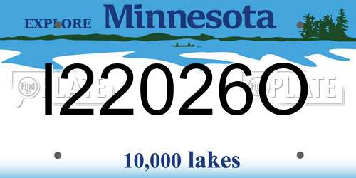 I22026O Minnesota License Plate