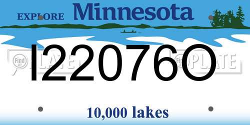 I22076O Minnesota License Plate