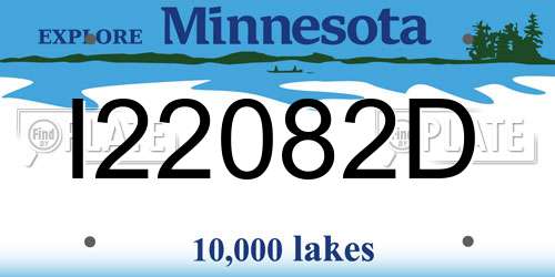 I22082D Minnesota License Plate