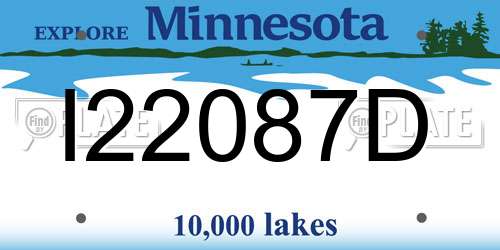 I22087D Minnesota License Plate
