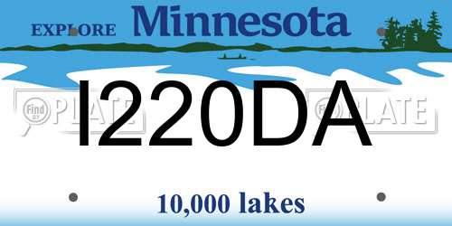 I220DA Minnesota License Plate