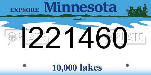 I221460 Minnesota License Plate