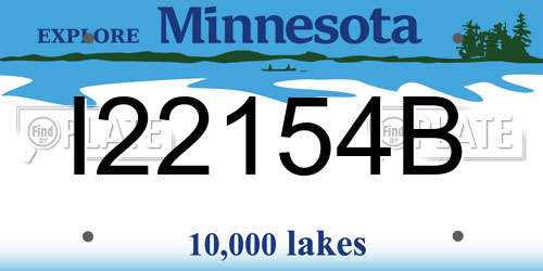 I22154B Minnesota License Plate