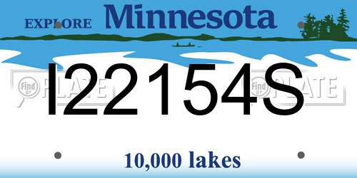 I22154S Minnesota License Plate
