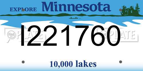 I221760 Minnesota License Plate
