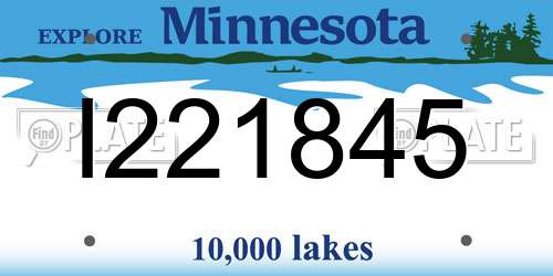 I221845 Minnesota License Plate
