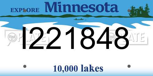 I221848 Minnesota License Plate