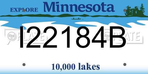 I22184B Minnesota License Plate