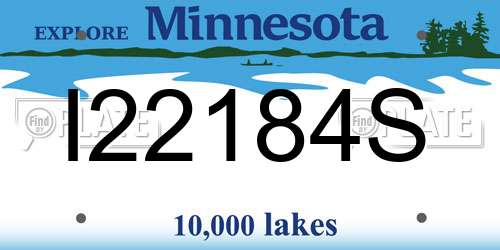 I22184S Minnesota License Plate