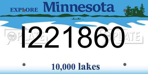 I221860 Minnesota License Plate
