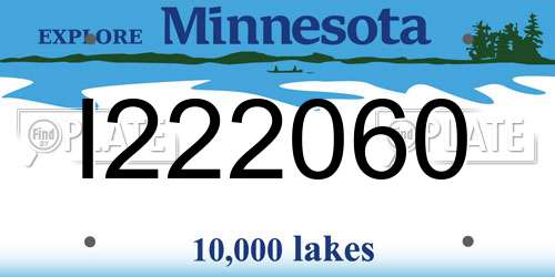 I222060 Minnesota License Plate