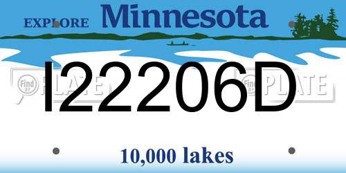 I22206D Minnesota License Plate