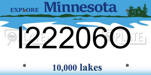 I22206O Minnesota License Plate