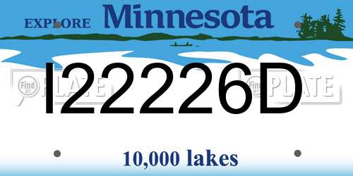 I22226D Minnesota License Plate