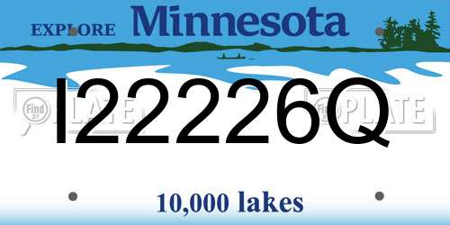 I22226Q Minnesota License Plate