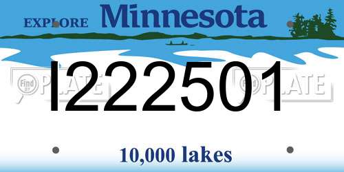 I222501 Minnesota License Plate