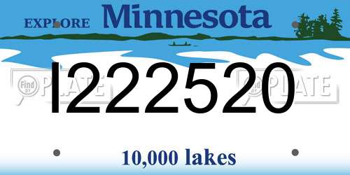 I222520 Minnesota License Plate