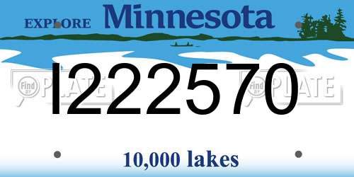 I222570 Minnesota License Plate