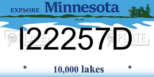 I22257D Minnesota License Plate