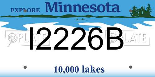 I2226B Minnesota License Plate