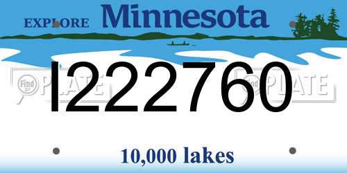 I222760 Minnesota License Plate