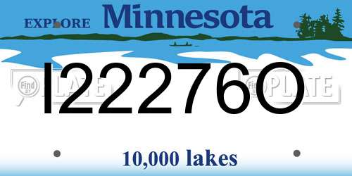 I22276O Minnesota License Plate