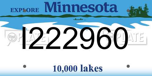 I222960 Minnesota License Plate