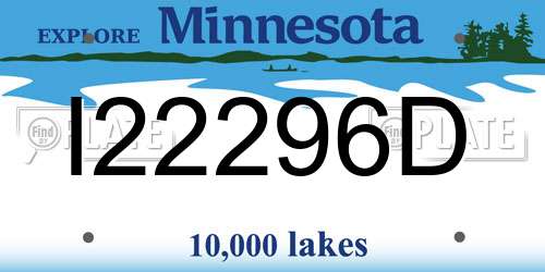 I22296D Minnesota License Plate