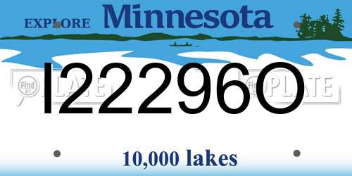 I22296O Minnesota License Plate