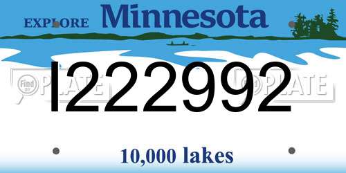 I222992 Minnesota License Plate