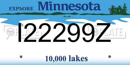 I22299Z Minnesota License Plate