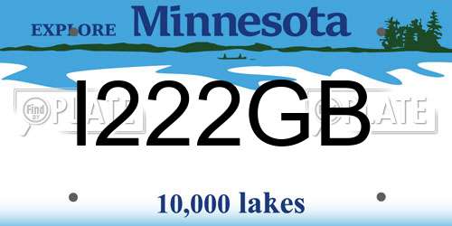 I222GB Minnesota License Plate