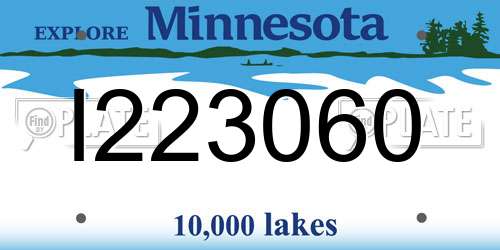 I223060 Minnesota License Plate