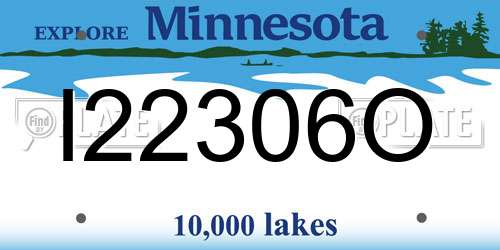 I22306O Minnesota License Plate