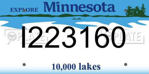 I223160 Minnesota License Plate