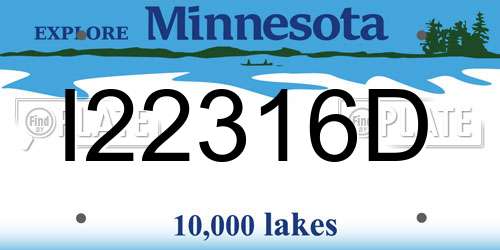 I22316D Minnesota License Plate