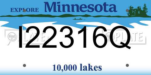 I22316Q Minnesota License Plate